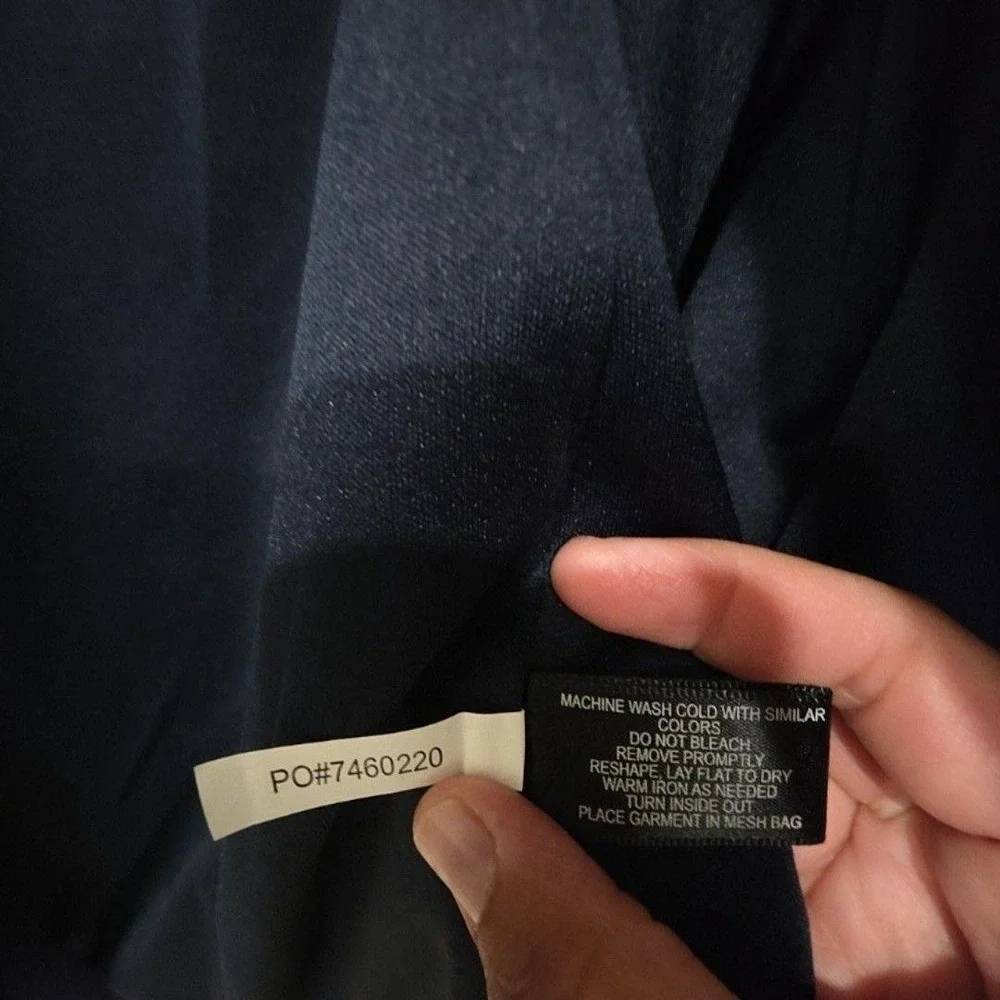Boston Proper Pantsuit Womens Small Navy Blue Ponte 2 Piece Blazer Pants Stretch